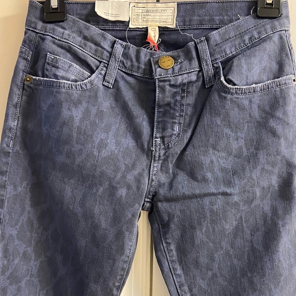 Current Elliott the stiletto grey leopard print skinny jeans Sz 24 Women NWT - Picture 5 of 9